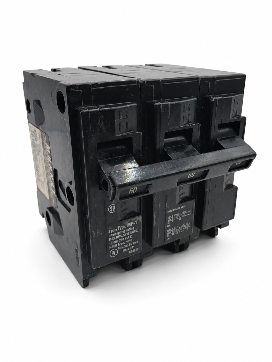 Murray · MP360 — Murray MP360 60 Amp 3 Pole 240V Type MP-T Plug-In Circuit Breaker Used